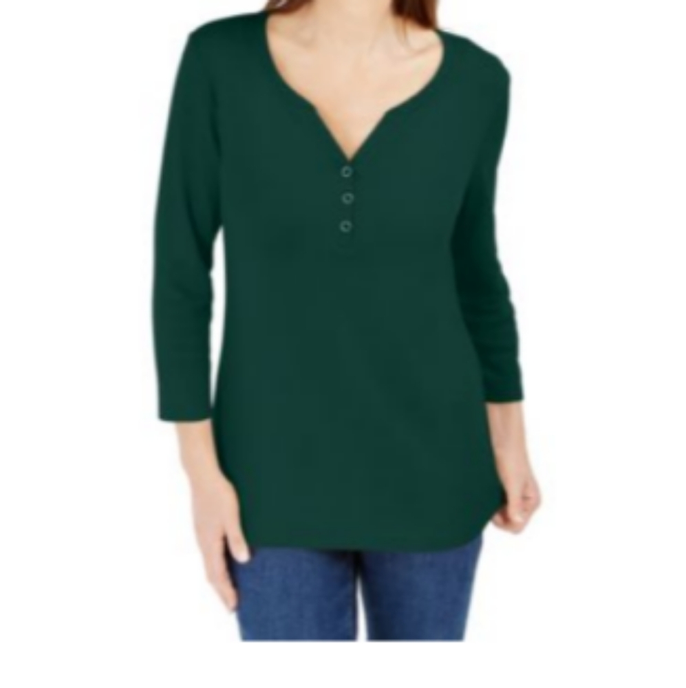 NWT Karen Scott V Neck Top